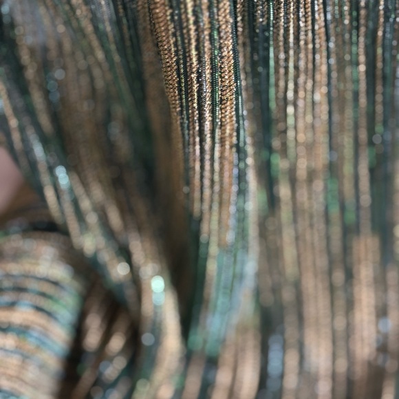 Baesically Curve Emerald Gold Metallic Cutout Maxi Dress NWT Size S - Picture 7 of 11